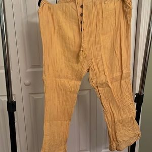 Yellow beach pants and crop top set